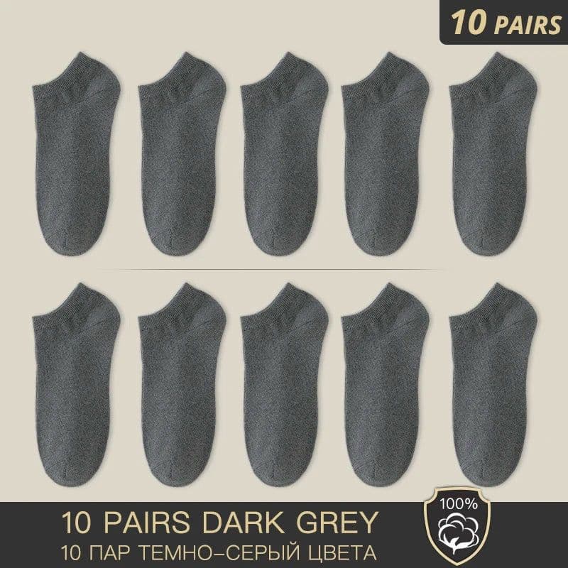 image-HSS Brand 100% Cotton Men Socks Summer Thin Breathable Socks High Quality No Show Boat Socks Black Short For Students Size 39-44