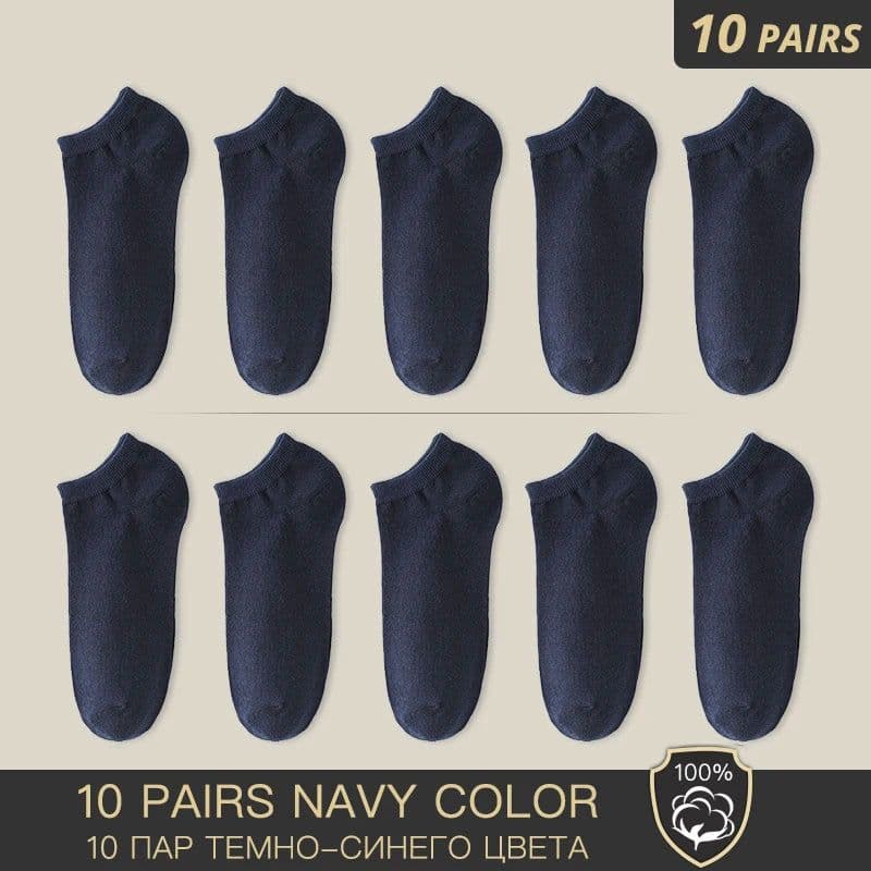 image-HSS Brand 100% Cotton Men Socks Summer Thin Breathable Socks High Quality No Show Boat Socks Black Short For Students Size 39-44