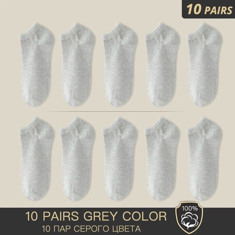 image-HSS Brand 100% Cotton Men Socks Summer Thin Breathable Socks High Quality No Show Boat Socks Black Short For Students Size 39-44