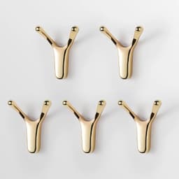 image-SARIHOSY 1/5Pcs Gold Wall Hooks Bathroom Accessories for Towel Coat Key Golden Coat Hooks Y-Shaped Decorative Hook