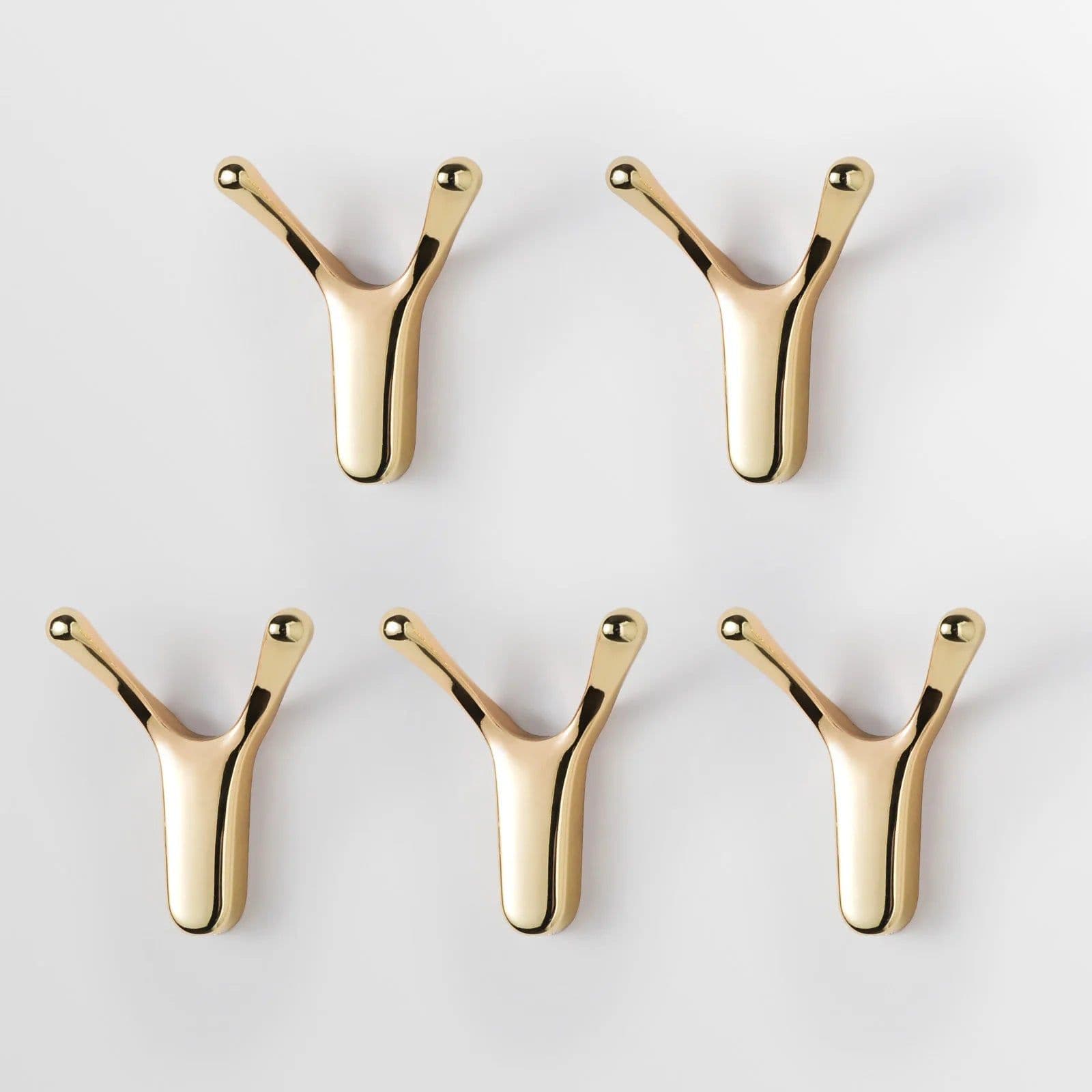 image-SARIHOSY 1/5Pcs Gold Wall Hooks Bathroom Accessories for Towel Coat Key Golden Coat Hooks Y-Shaped Decorative Hook