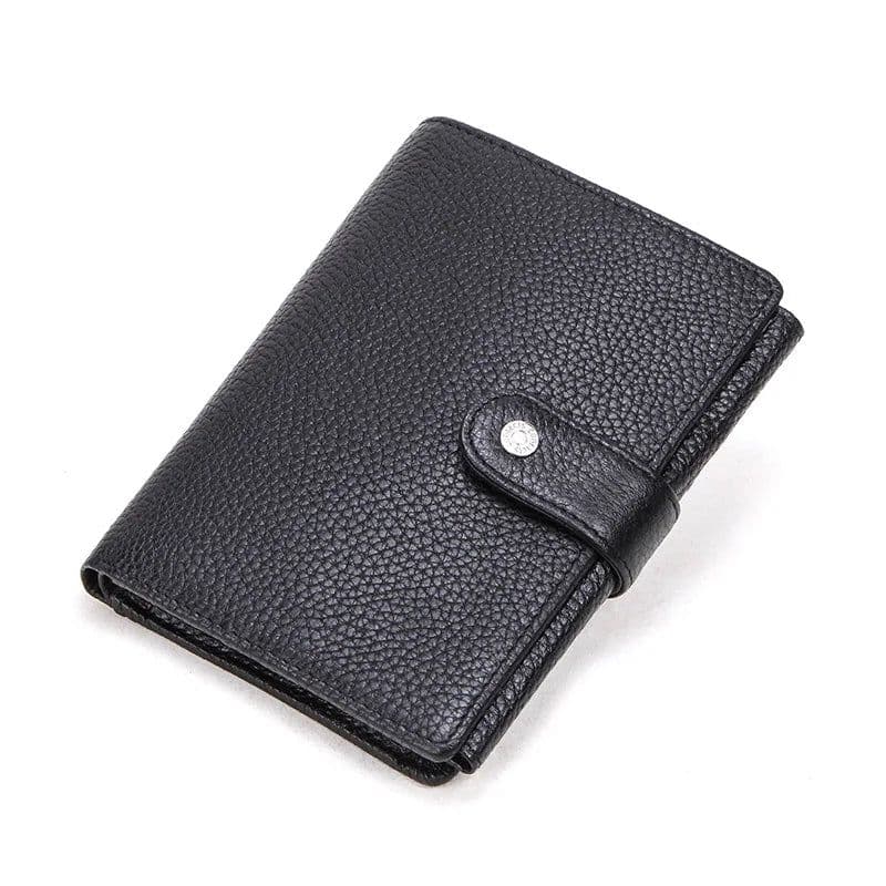 image-CONTACT'S Leather Wallet Luxury Male Genuine Leather Wallets Men Hasp Purse With Passcard Pocket and Card Holder High Quality