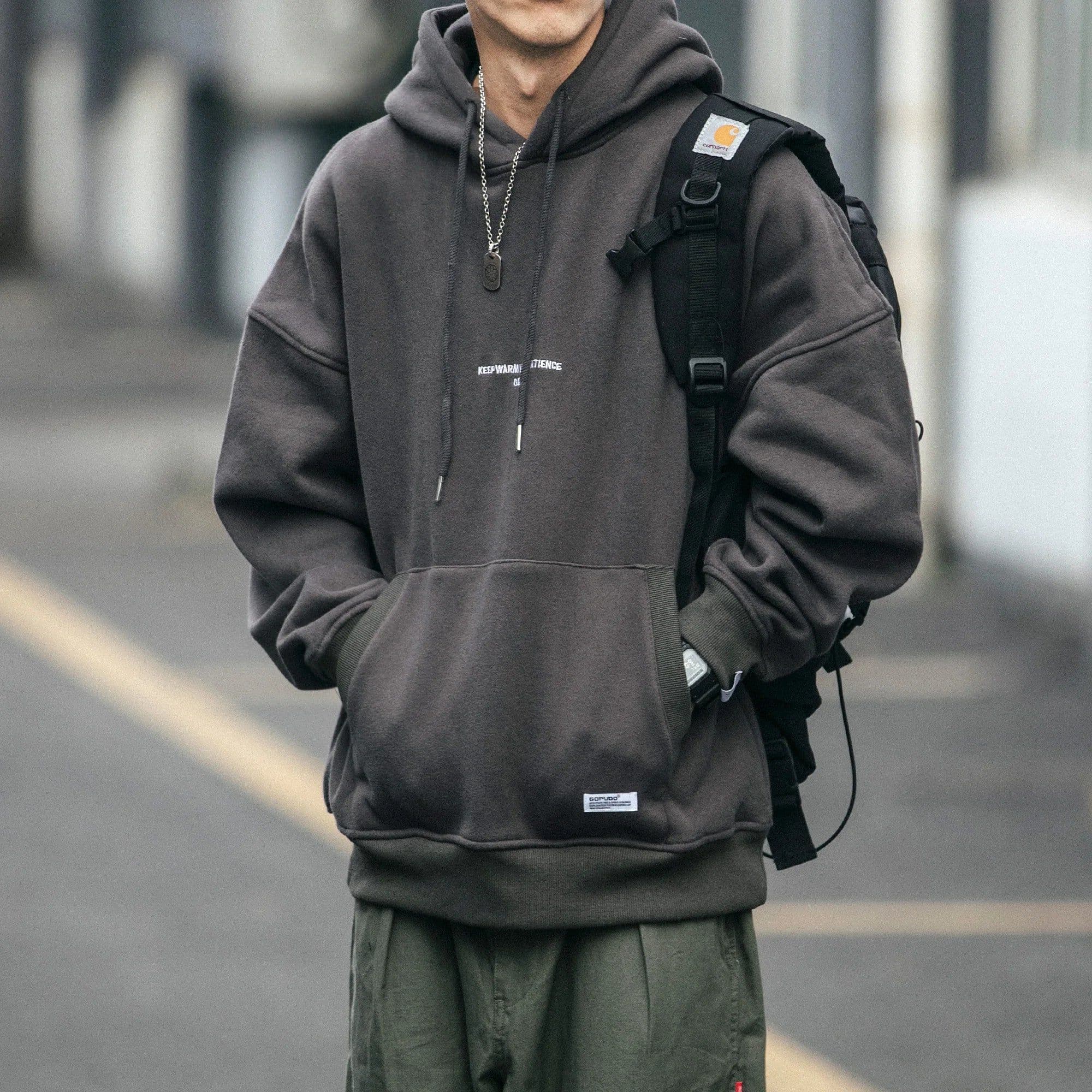 image-Plus Size Harajuku High Quality Thin Fleece Hoodie Japanese Streetwear Hip Hop Sweatshirt Men Clothing Korean Couple Pullover