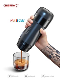 image-HiBREW Portable Coffee Machine for Car & Home,DC12V Expresso Coffee Maker Fit Nexpresso Dolce Pod Capsule Coffee Powder H4A