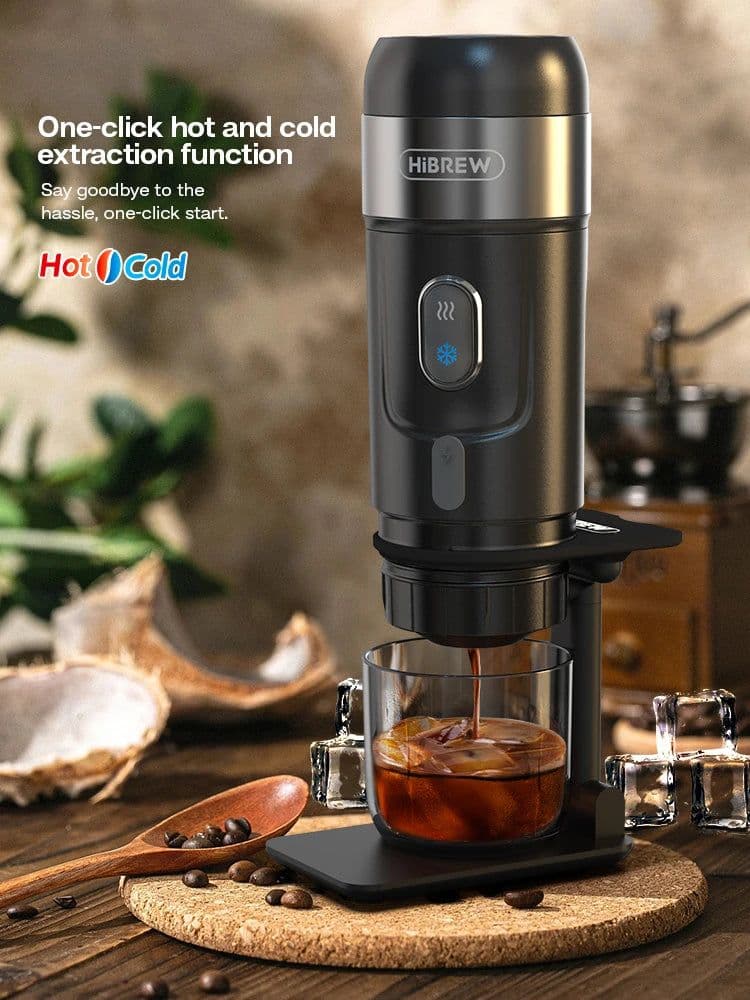 image-HiBREW Portable Coffee Machine for Car & Home,DC12V Expresso Coffee Maker Fit Nexpresso Dolce Pod Capsule Coffee Powder H4A