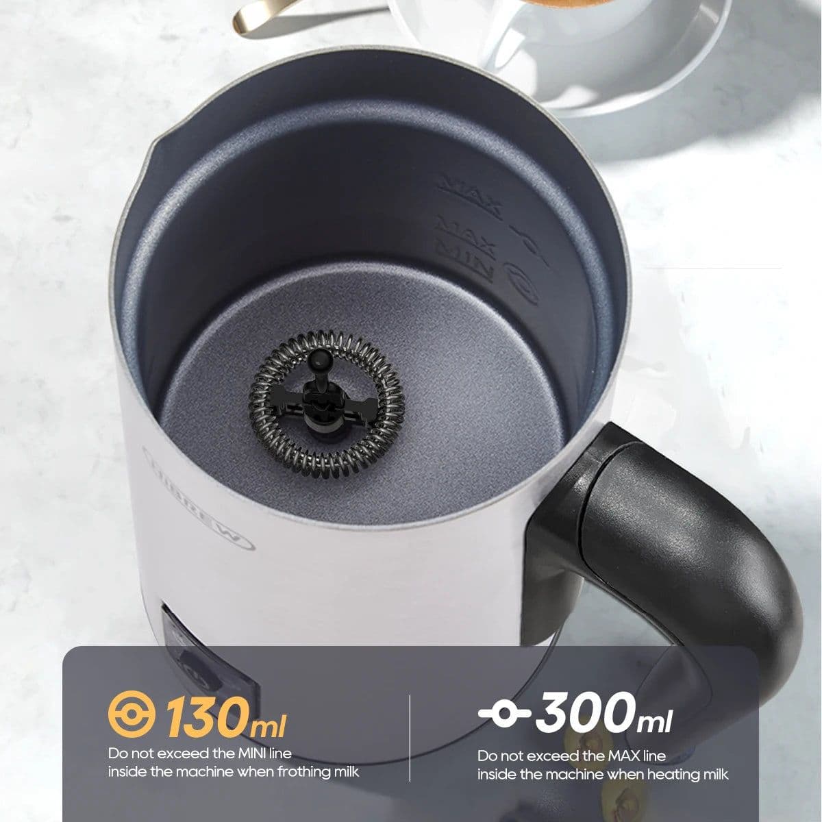 image-HiBREW 4 in 1 Milk Frother Frothing Foamer Fully automatic Milk Warmer Cold/Hot Latte Cappuccino Chocolate Protein powder M3A