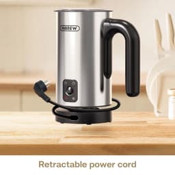 image-HiBREW 4 in 1 Milk Frother Frothing Foamer Fully automatic Milk Warmer Cold/Hot Latte Cappuccino Chocolate Protein powder M3A