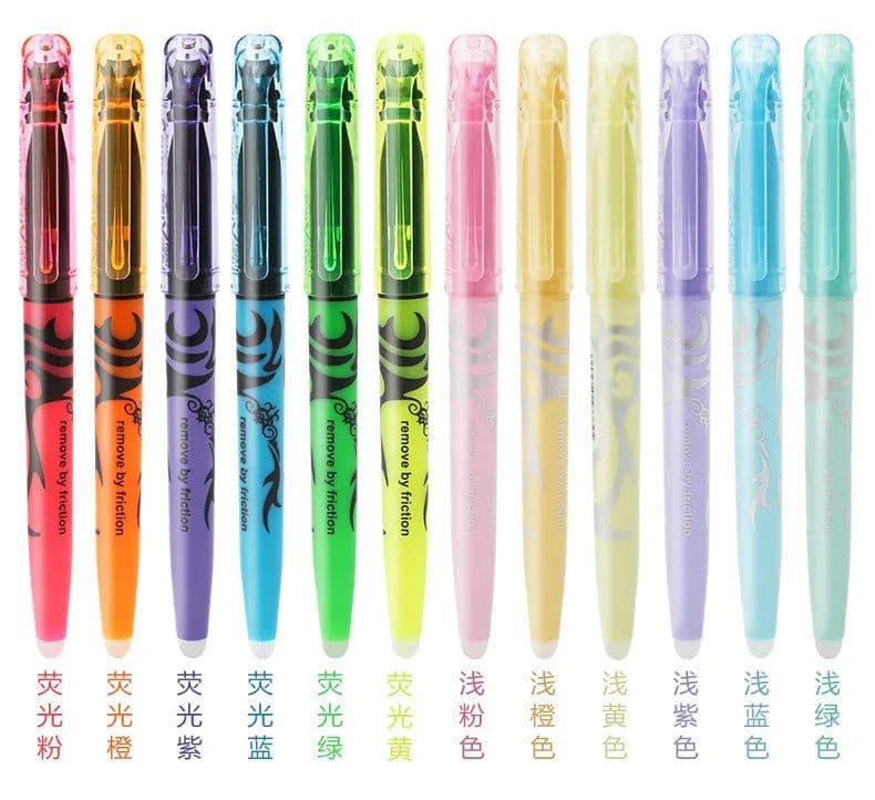 image-PILOT SW-FL Frixion Erasable Highlighter Pastel Color Fluorescent Marker Pen 12 Colors Japan