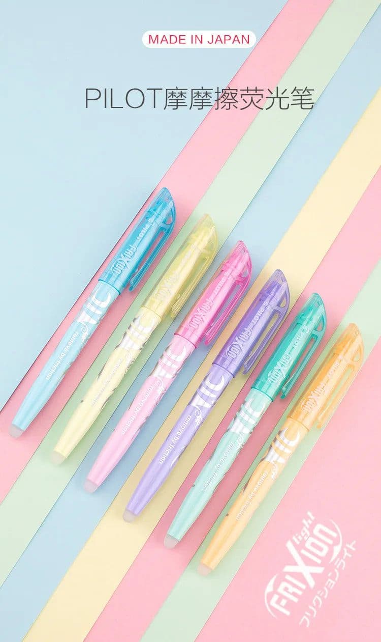 image-PILOT SW-FL Frixion Erasable Highlighter Pastel Color Fluorescent Marker Pen 12 Colors Japan