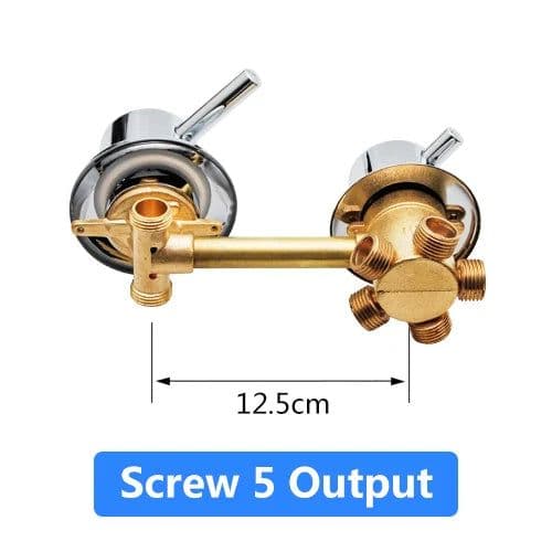 image-2/3/4/5 Ways Water Outlet Screw Thread Center Distance 10cm 12.5cm Mixing Valve Brass Bathroom Shower Mixer Faucet Tap Cabin