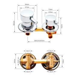 image-2/3/4/5 Ways Water Outlet Screw Thread Center Distance 10cm 12.5cm Mixing Valve Brass Bathroom Shower Mixer Faucet Tap Cabin
