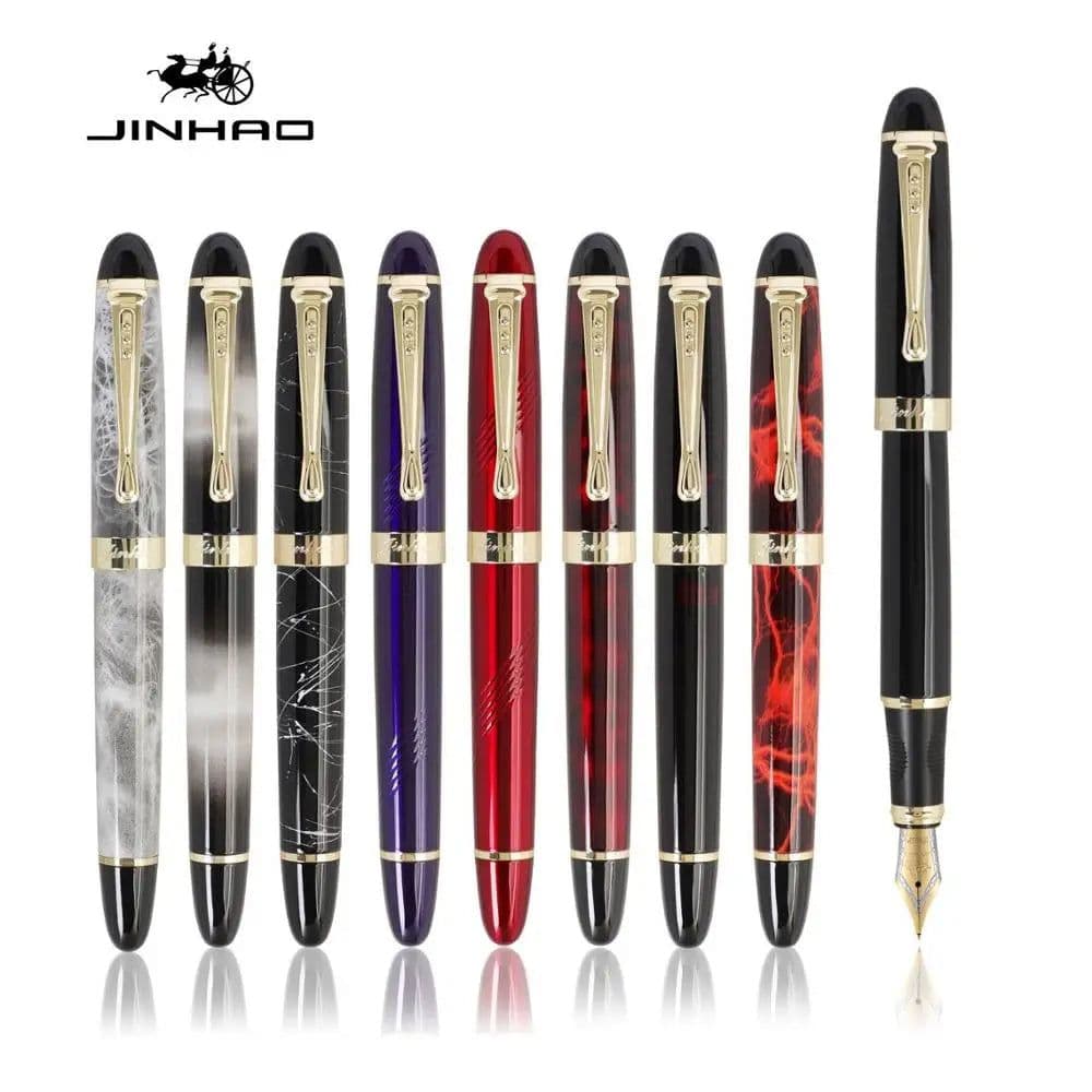 image-Jinhao Classic Fountain Pen, Luxury Gold Trim Iraurita Tip Medium Writing, Jin Hao 450 Office Signature School Calligraphy A6293