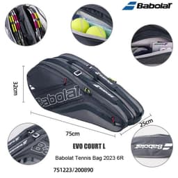 image-Purple Edition BABOLAT Pure Aero Rafa 6Pack Tennis Bag Nadal Court Tennis Racket Bag Durable Unisex Padel Squash Tenis Backpack