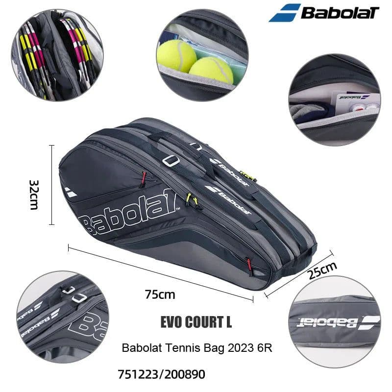 image-Purple Edition BABOLAT Pure Aero Rafa 6Pack Tennis Bag Nadal Court Tennis Racket Bag Durable Unisex Padel Squash Tenis Backpack