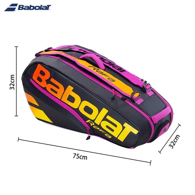 image-Purple Edition BABOLAT Pure Aero Rafa 6Pack Tennis Bag Nadal Court Tennis Racket Bag Durable Unisex Padel Squash Tenis Backpack