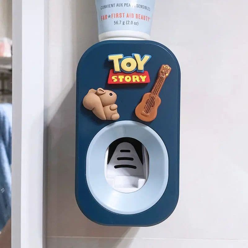 image-Automatic Kids Toothpaste Dispenser Toothpaste Squeezer for Children Household Cartoon Toothbrush Holder Bathroom Accessories