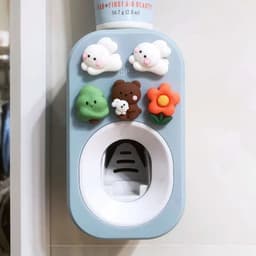 image-Automatic Kids Toothpaste Dispenser Toothpaste Squeezer for Children Household Cartoon Toothbrush Holder Bathroom Accessories