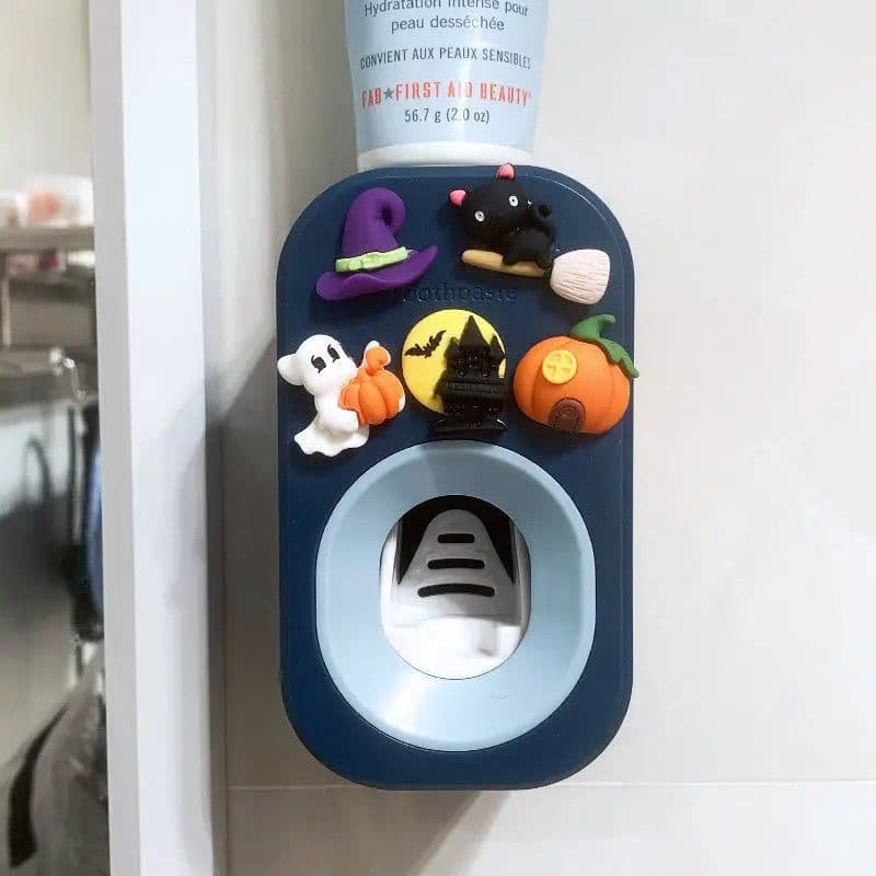 image-Automatic Kids Toothpaste Dispenser Toothpaste Squeezer for Children Household Cartoon Toothbrush Holder Bathroom Accessories