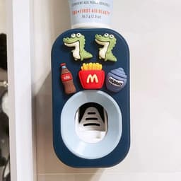 image-Automatic Kids Toothpaste Dispenser Toothpaste Squeezer for Children Household Cartoon Toothbrush Holder Bathroom Accessories