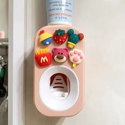 image-Automatic Kids Toothpaste Dispenser Toothpaste Squeezer for Children Household Cartoon Toothbrush Holder Bathroom Accessories