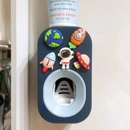 image-Automatic Kids Toothpaste Dispenser Toothpaste Squeezer for Children Household Cartoon Toothbrush Holder Bathroom Accessories