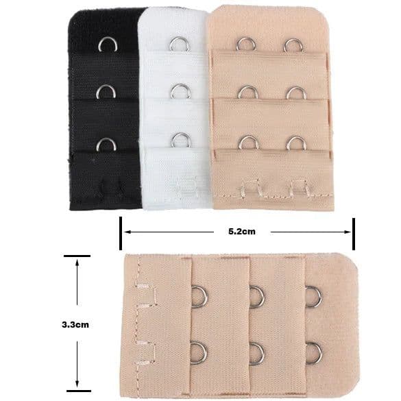 image-1/3/6PCS Bra Extension Lingerie Strap Extender Replacement With 2 Hooks Bar Extenders -MX8