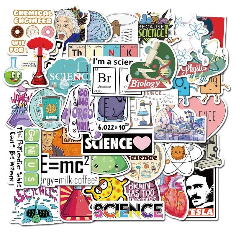 image-10/30/50PCS Science Lab Series Boy's Toys Stationery Books Personality Decorative Graffiti Stickers Children's Toys Wholesale