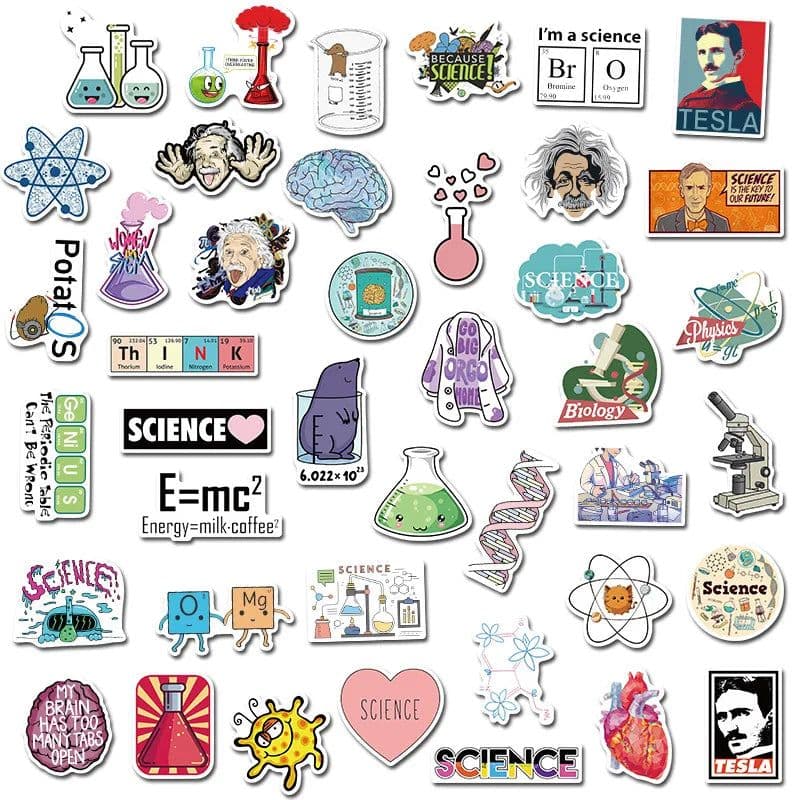 image-10/30/50PCS Science Lab Series Boy's Toys Stationery Books Personality Decorative Graffiti Stickers Children's Toys Wholesale