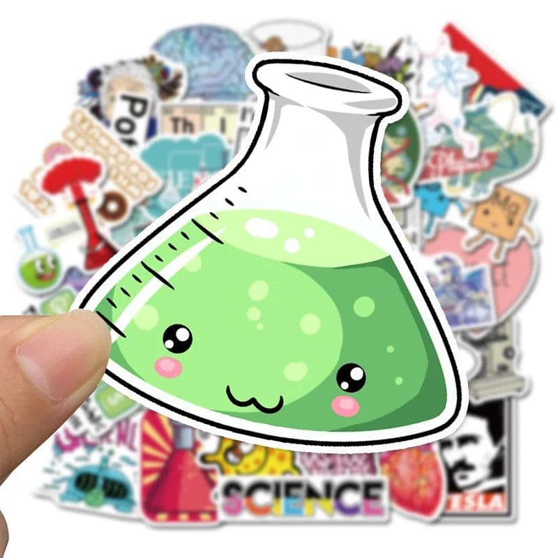 image-10/30/50PCS Science Lab Series Boy's Toys Stationery Books Personality Decorative Graffiti Stickers Children's Toys Wholesale