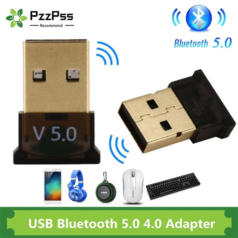 image-PzzPss USB Bluetooth 5.0 Adapter Dongle High Speed Transmitter Mini Bluetooth 5.0 4.0 USB Receiver For PC Computer Laptop