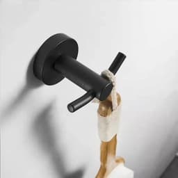 image-Black Painted Stainless Steel Clothes Hook Wall Mounted Towel Hook Bathroom Hardware Robe Hook