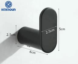 image-Black Painted Stainless Steel Clothes Hook Wall Mounted Towel Hook Bathroom Hardware Robe Hook