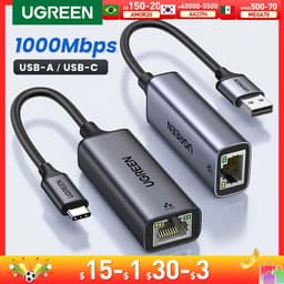 image-UGREEN USB Ethernet Adapter USB 3.0 Network Card to USB RJ45 Lan for PC Windows 10 Xiaomi Mi Box 3/S Nintend Switch Ethernet USB