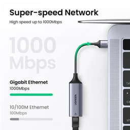 image-UGREEN USB Ethernet Adapter USB 3.0 Network Card to USB RJ45 Lan for PC Windows 10 Xiaomi Mi Box 3/S Nintend Switch Ethernet USB
