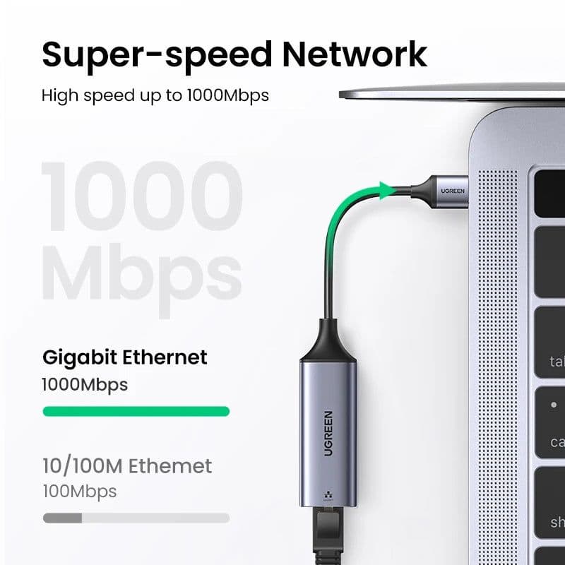 image-UGREEN USB Ethernet Adapter USB 3.0 Network Card to USB RJ45 Lan for PC Windows 10 Xiaomi Mi Box 3/S Nintend Switch Ethernet USB