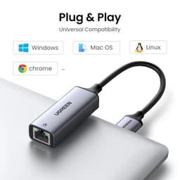 image-UGREEN USB Ethernet Adapter USB 3.0 Network Card to USB RJ45 Lan for PC Windows 10 Xiaomi Mi Box 3/S Nintend Switch Ethernet USB