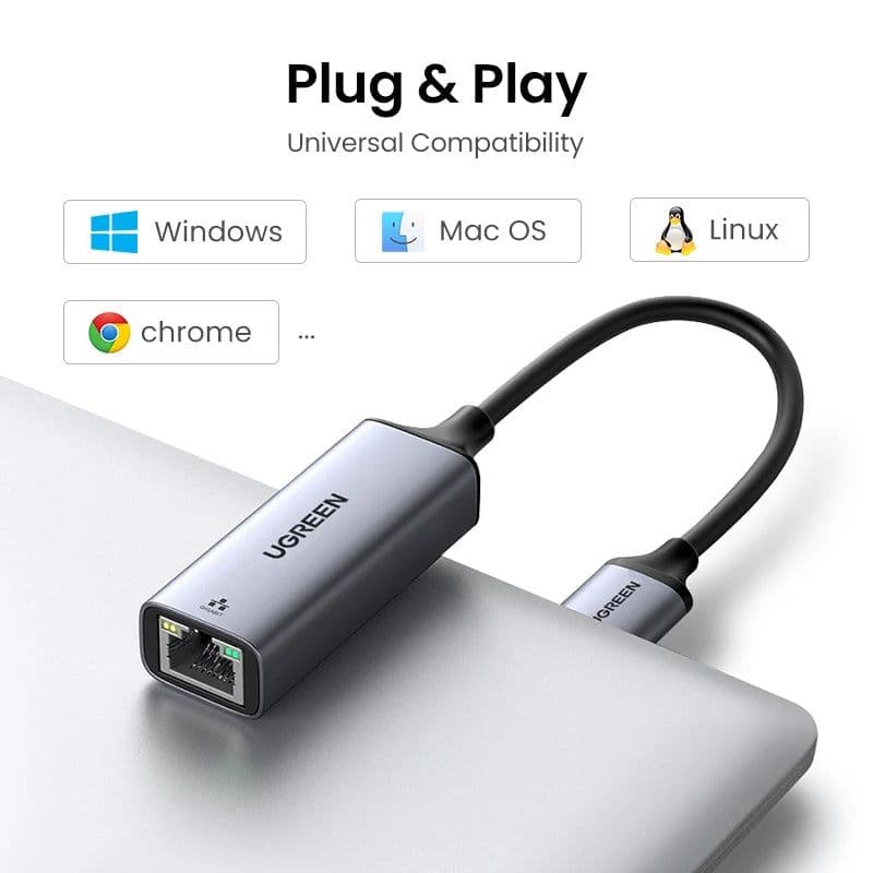 image-UGREEN USB Ethernet Adapter USB 3.0 Network Card to USB RJ45 Lan for PC Windows 10 Xiaomi Mi Box 3/S Nintend Switch Ethernet USB