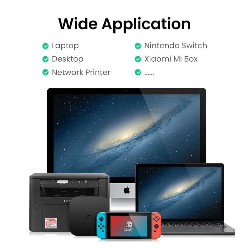 image-UGREEN USB Ethernet Adapter USB 3.0 Network Card to USB RJ45 Lan for PC Windows 10 Xiaomi Mi Box 3/S Nintend Switch Ethernet USB