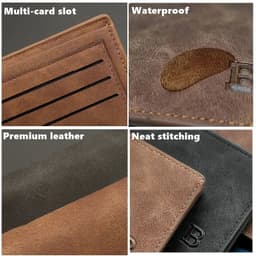image-New Retro Men Leather Wallets Small Money Purses Design Dollar Price Top Men Thin Wallet With Coin Bag Zipper