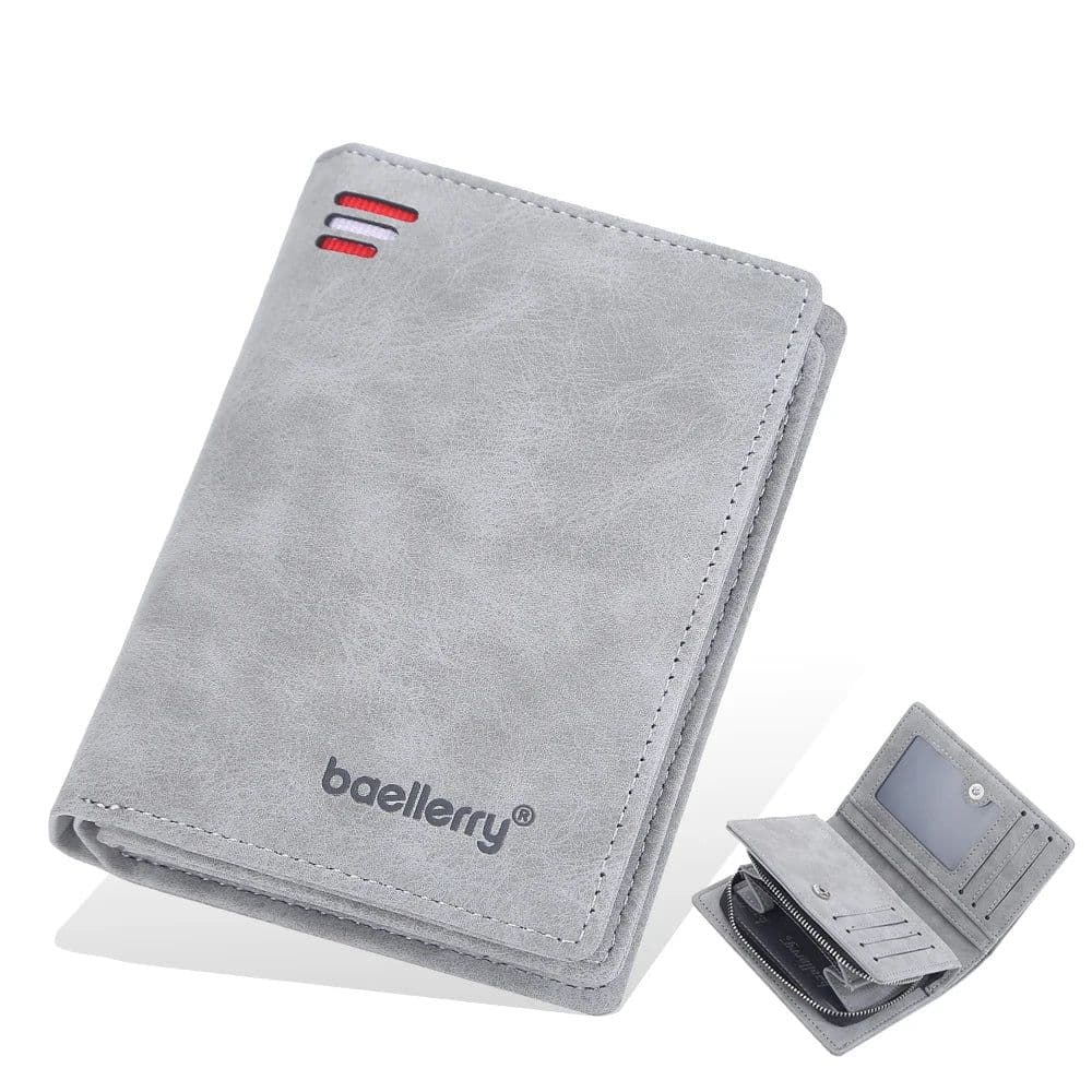 image-New Business Men Wallets Zipper Card Holder High Quality Male Purse New PU Leather Vintage Coin Holder Men Wallets