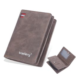 image-New Business Men Wallets Zipper Card Holder High Quality Male Purse New PU Leather Vintage Coin Holder Men Wallets