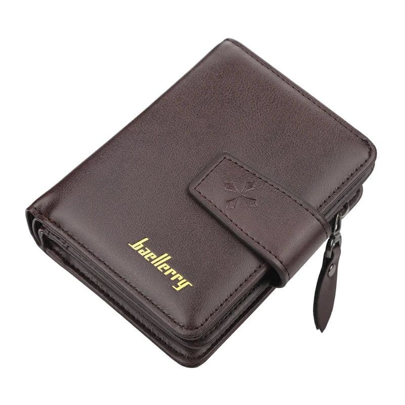 image-New Business Men Wallets Zipper Card Holder High Quality Male Purse New PU Leather Vintage Coin Holder Men Wallets