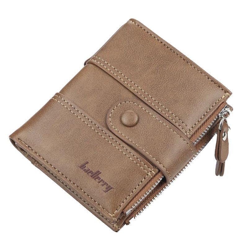 image-New Business Men Wallets Zipper Card Holder High Quality Male Purse New PU Leather Vintage Coin Holder Men Wallets