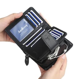 image-New Business Men Wallets Zipper Card Holder High Quality Male Purse New PU Leather Vintage Coin Holder Men Wallets