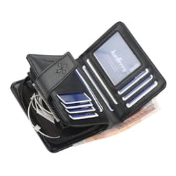 image-New Business Men Wallets Zipper Card Holder High Quality Male Purse New PU Leather Vintage Coin Holder Men Wallets