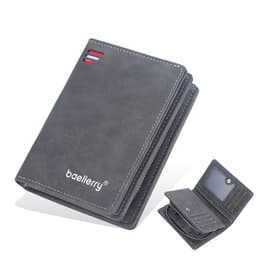 image-New Business Men Wallets Zipper Card Holder High Quality Male Purse New PU Leather Vintage Coin Holder Men Wallets