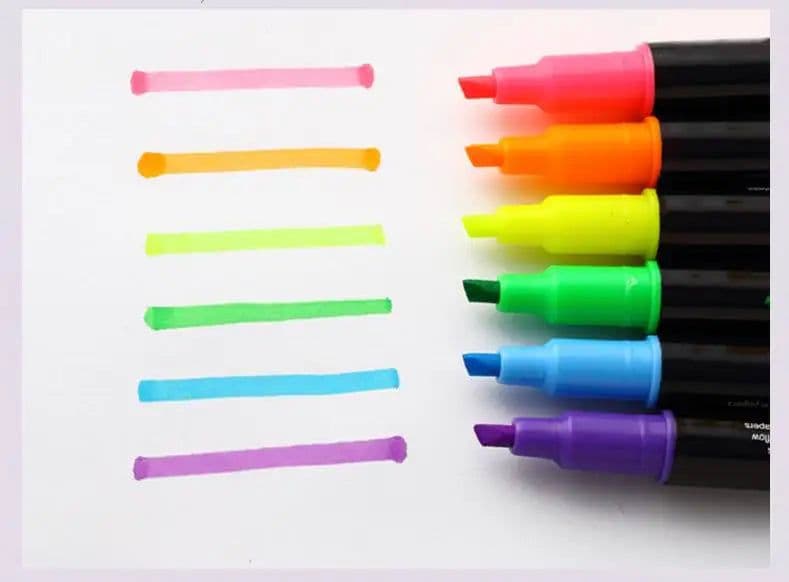 image-Water-based Student color mark Streak marking double head fluorescence Multicolor Fluorescent pen
