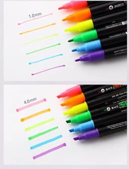 image-Water-based Student color mark Streak marking double head fluorescence Multicolor Fluorescent pen