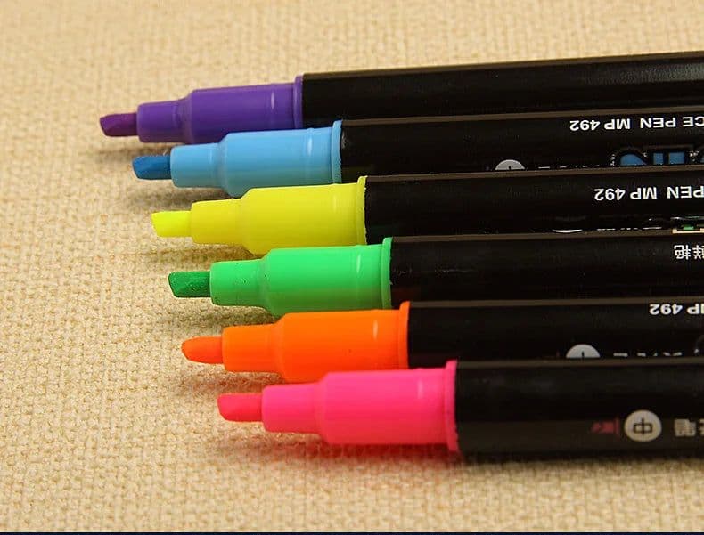 image-Water-based Student color mark Streak marking double head fluorescence Multicolor Fluorescent pen