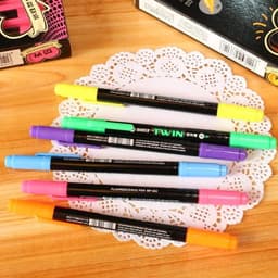 image-Water-based Student color mark Streak marking double head fluorescence Multicolor Fluorescent pen